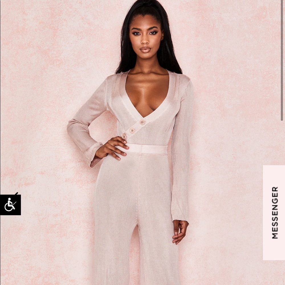 BLUSH SLINKY RIB KNIT Bodysuit! HOUSE OF CB